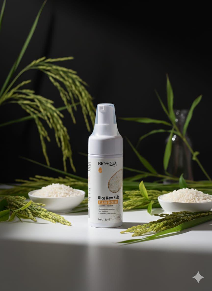 BIOAQUA Rice Raw Pulp Mousse Cleanser deep clean & Brightening Foam